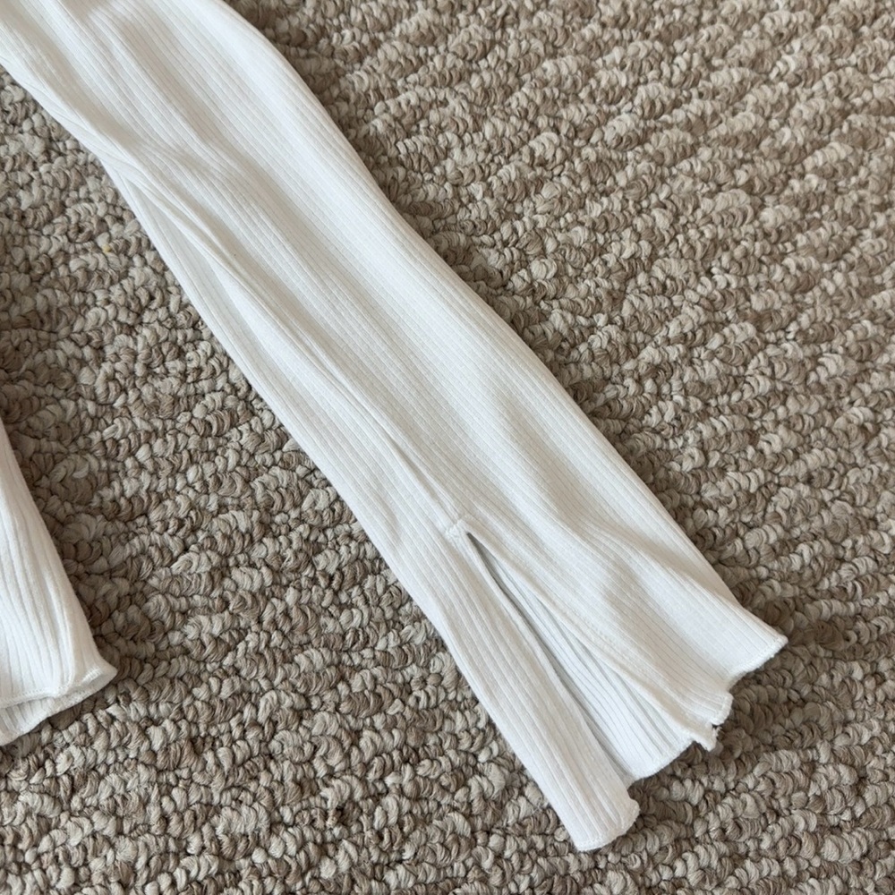 Princess Polly White Ribbed Off-Shoulder Top - Picture 5 of 11